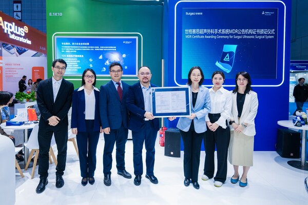 TÜV莱茵为世格赛思医疗超声外科手术系统颁发MDR公告机构证书