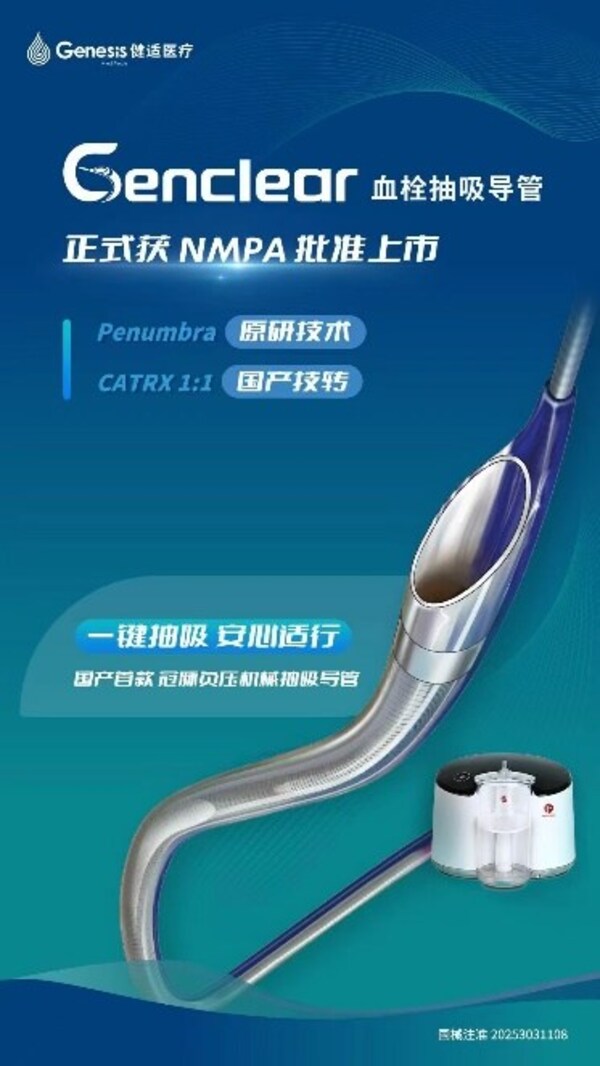 图为“Genclear血栓抽吸导管”